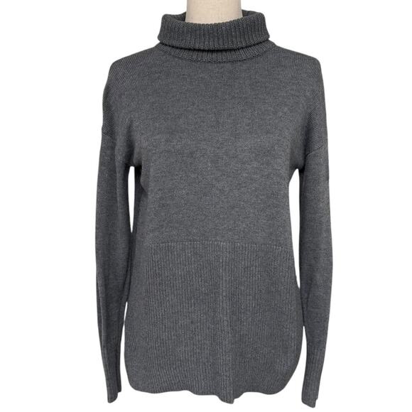 Lou & Gray by LOFT Turtleneck Ribbed Sweater Dark Gray, Women’s XS - Picture 1 of 9